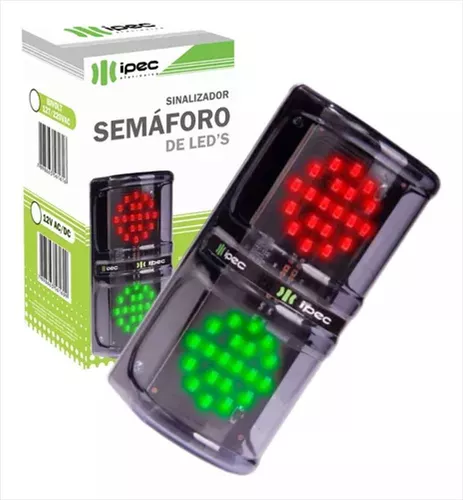 Semáforo Sinalizador Verde E Vermelho 12v Veículos Pedestre