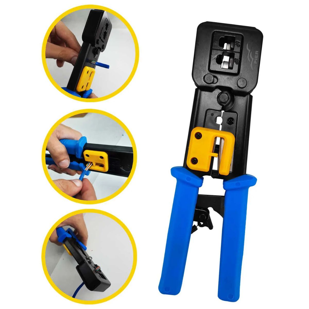 Alicate Crimpar Cabo Rede UTP RJ45 Conector Normal e Vazado - Imagem 5