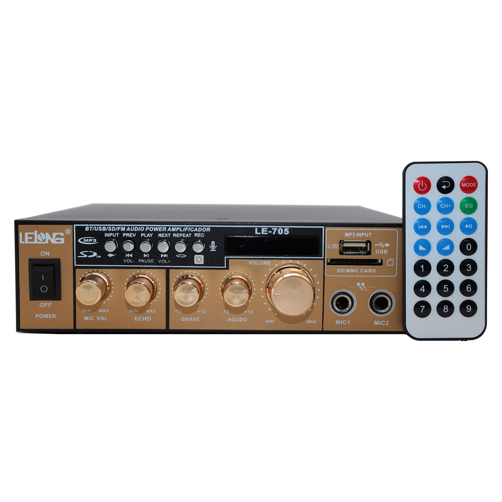 Amplificador de Áudio Receiver C/ Bluetooth USB Som Ambiente - Imagem 2