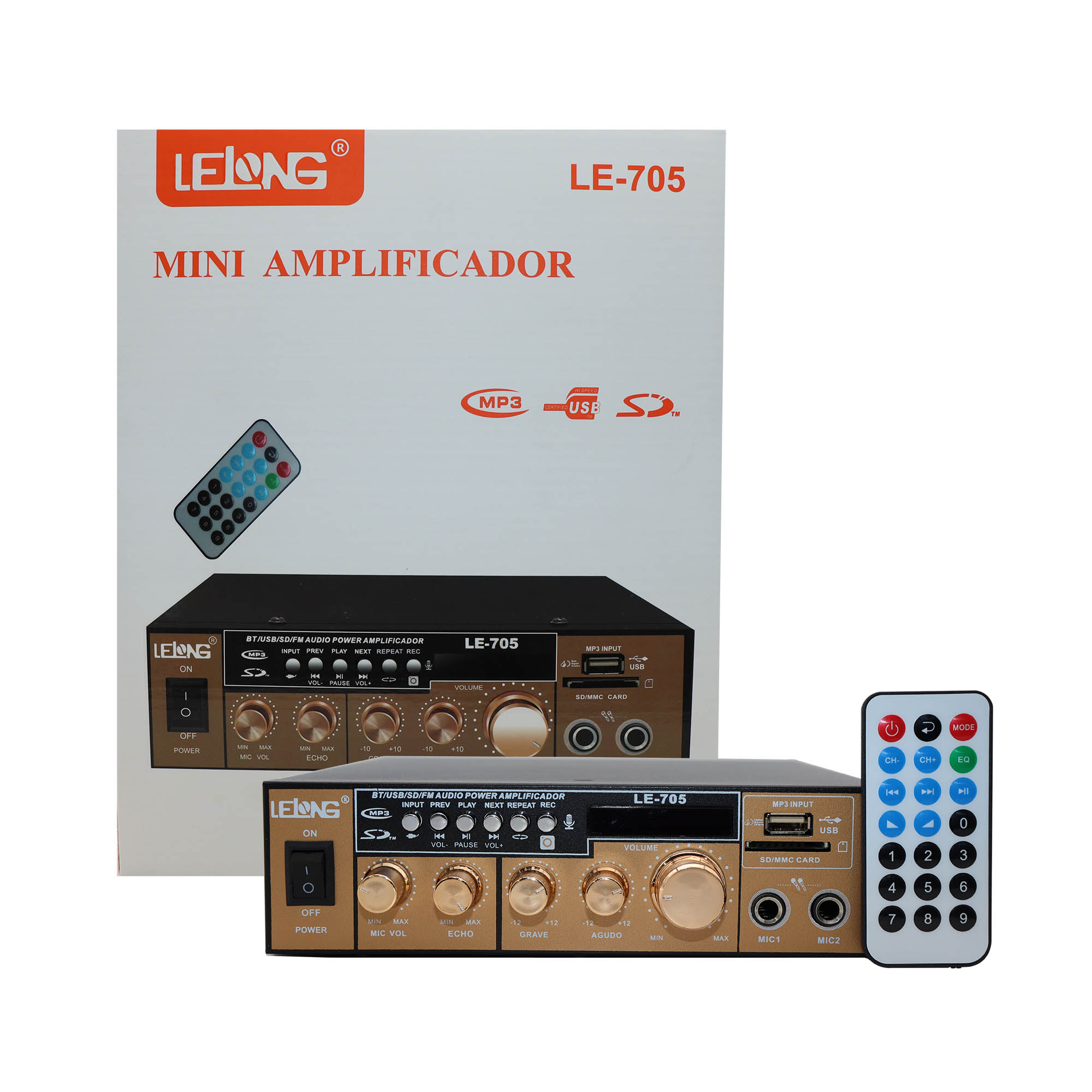 Amplificador de Áudio Receiver C/ Bluetooth USB Som Ambiente - Imagem 3