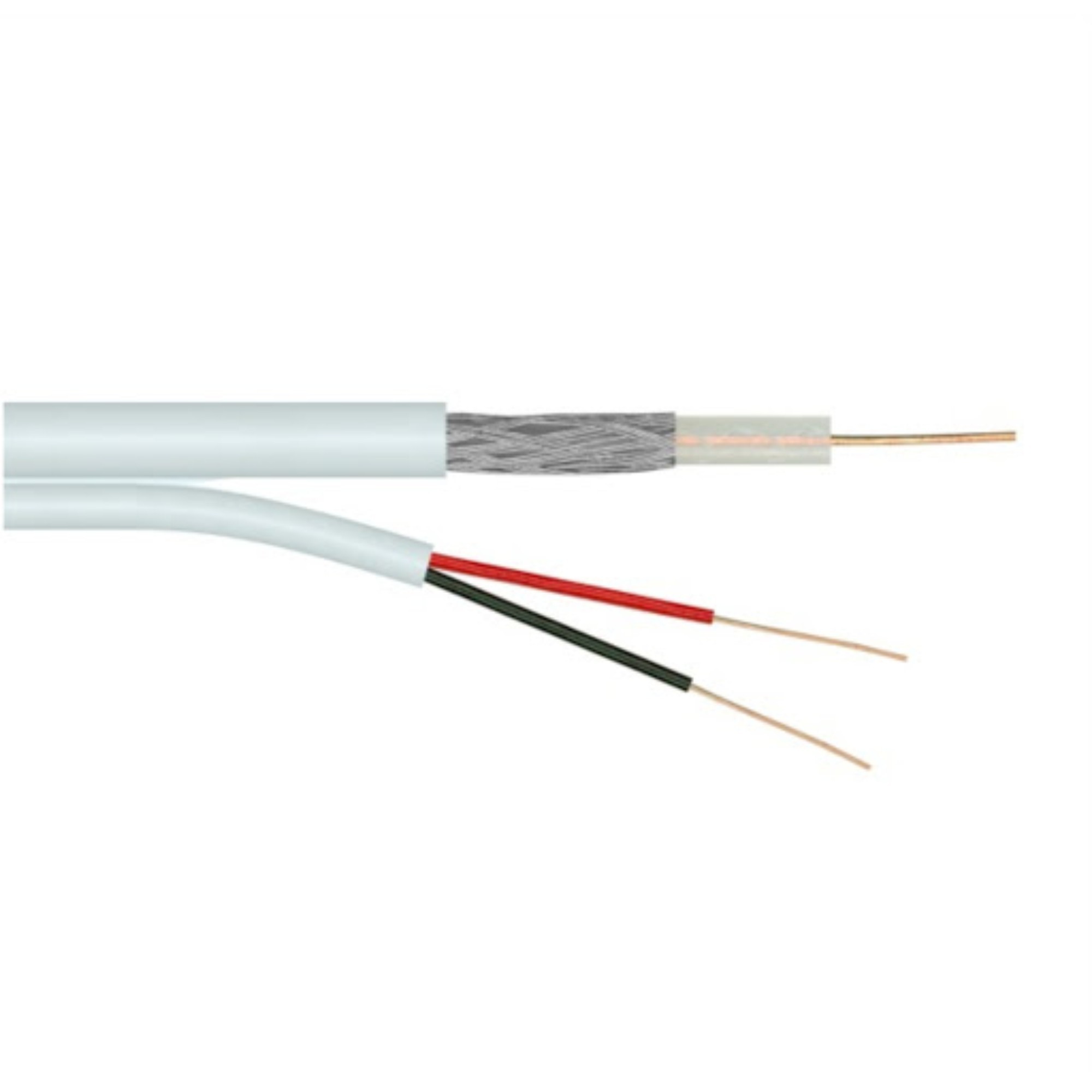 Bobina de Cabo Coaxial 4mm Bipolar C/ Alimentação Branco 500m - Imagem 3