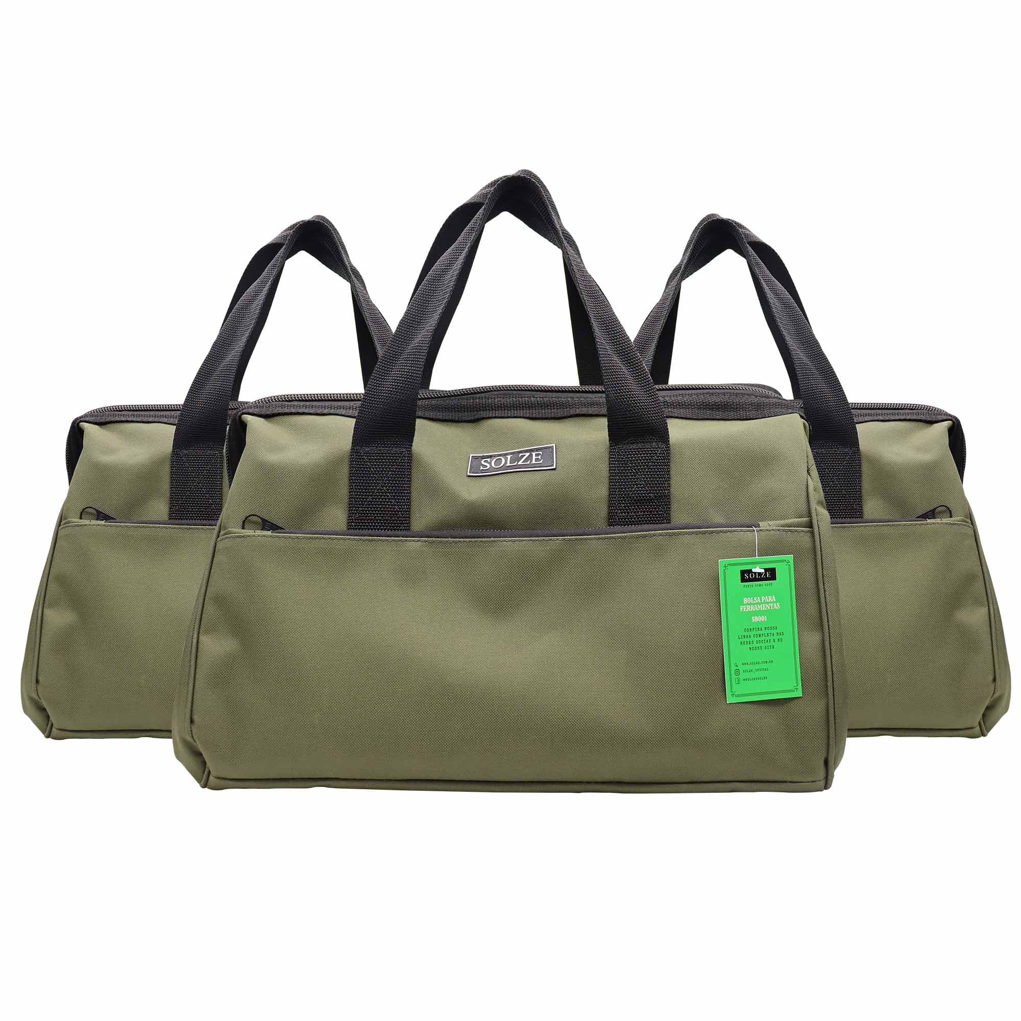 Bolsa Grande Para Ferramentas Reforçada 4 Bolsos Internos Solze - Imagem 4