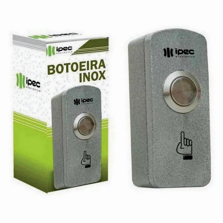 Botoeira Acionador P/ Fechadura Eletromagnetica Elétrica Em Inox IPEC - Imagem 3