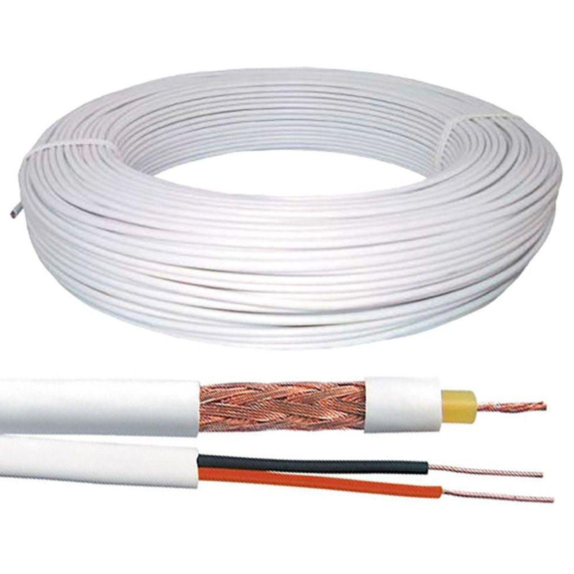 Cabo Coaxial 4mm Bipolar C/ Alimentação CFTV Branco 100m Condutti - Imagem 2