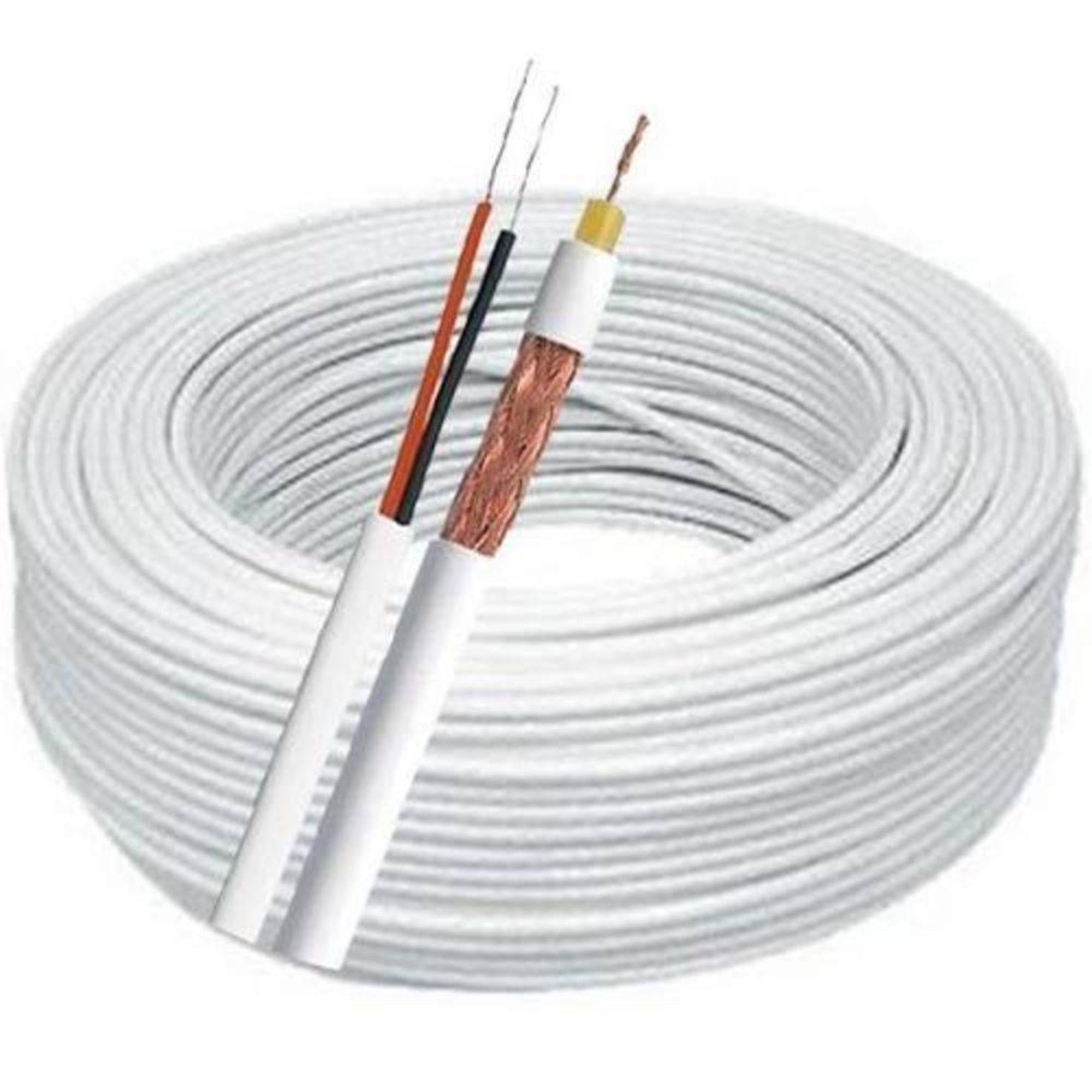 Cabo Coaxial 4mm Bipolar C/ Alimentação CFTV Branco 100m Condutti - Imagem 4