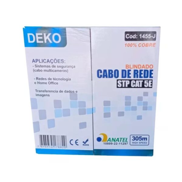 Cabo De Rede Cat5e Blindado 100% Cobre Puro Deko 1455