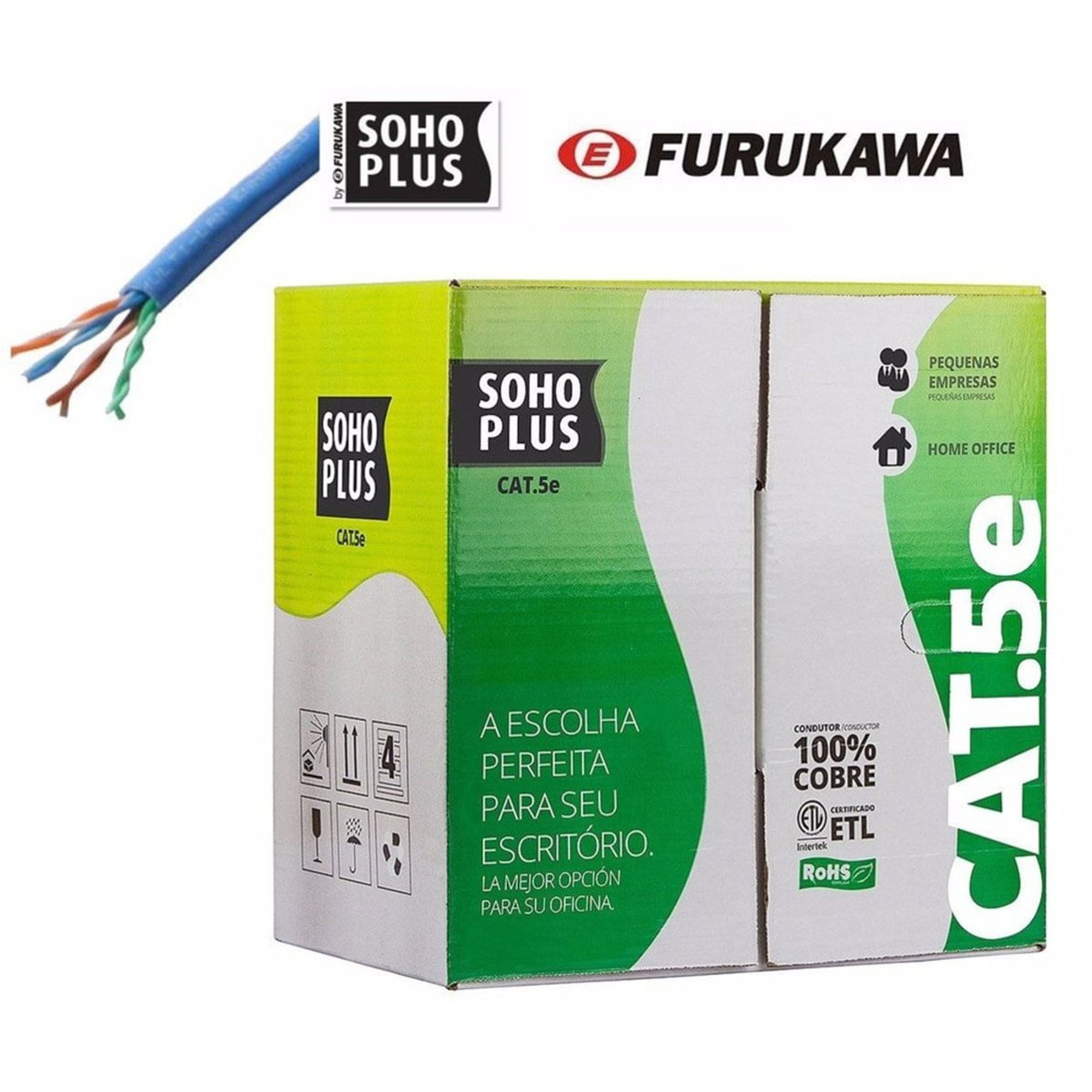 Cabo De Rede Cat5e SohoPlus CMX Azul 305m Furukawa - Imagem 2