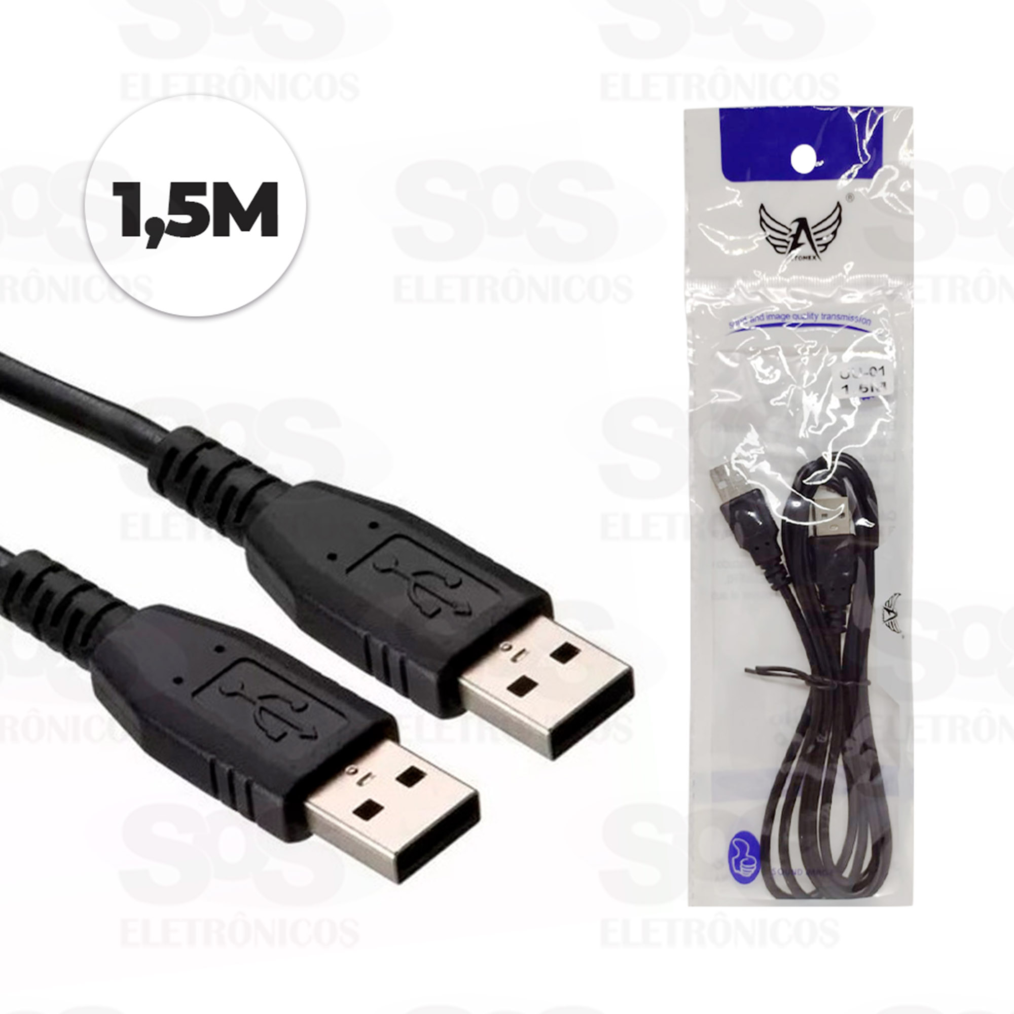 Cabo Extensor USB Macho x Macho 2.0 1,5 Metros - Imagem 6