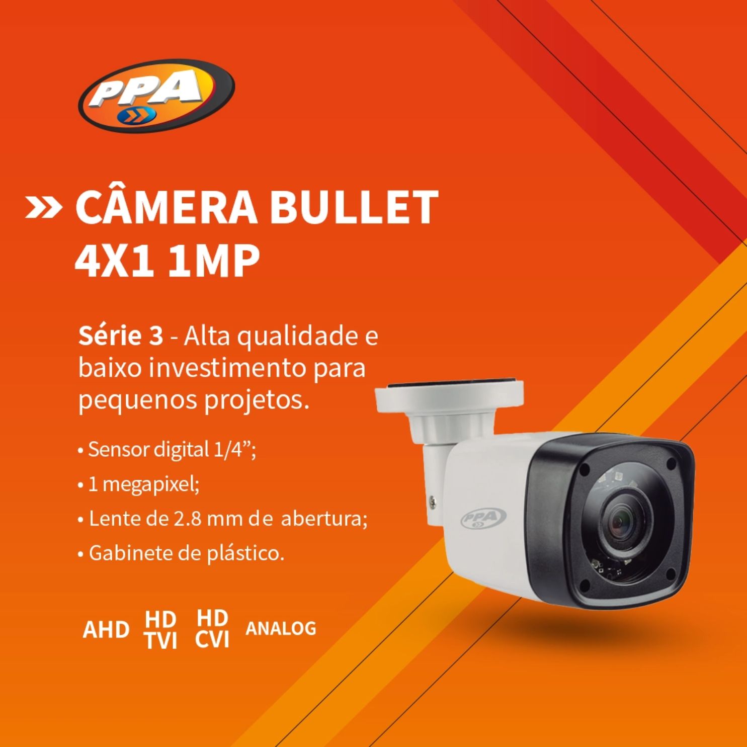 Câmera de Segurança Infravermelho Bullet PPA/CITROX 4x1 AHD CVI TVI - Imagem 5