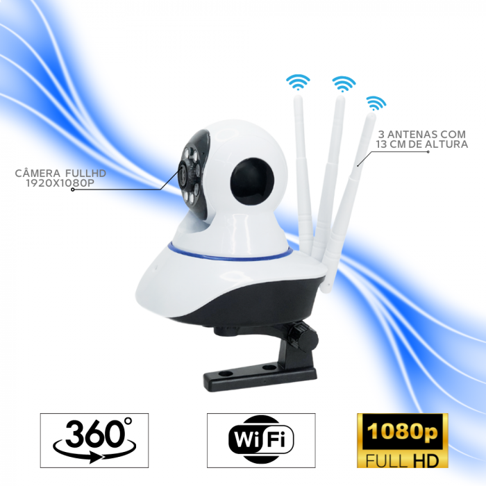 Câmera de segurança IP Zem 3 Antenas Wireless Visão Noturna - Imagem 7