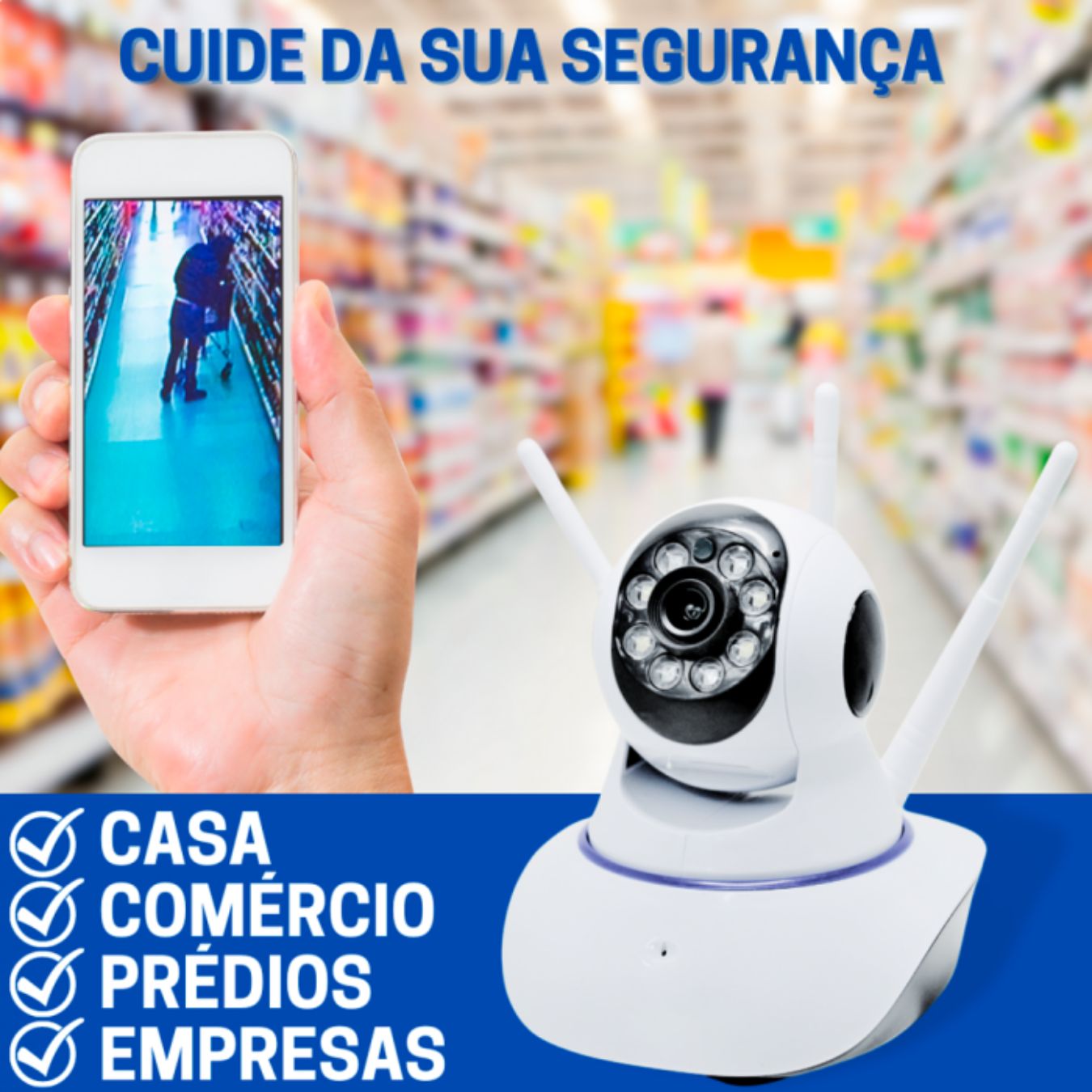 Câmera de segurança IP Zem 3 Antenas Wireless Visão Noturna - Imagem 8