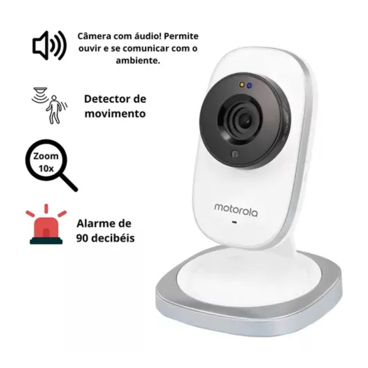 Camera De Seguranca Wi-fi Mdy2000 - Motorola Cor Branco - Imagem 3