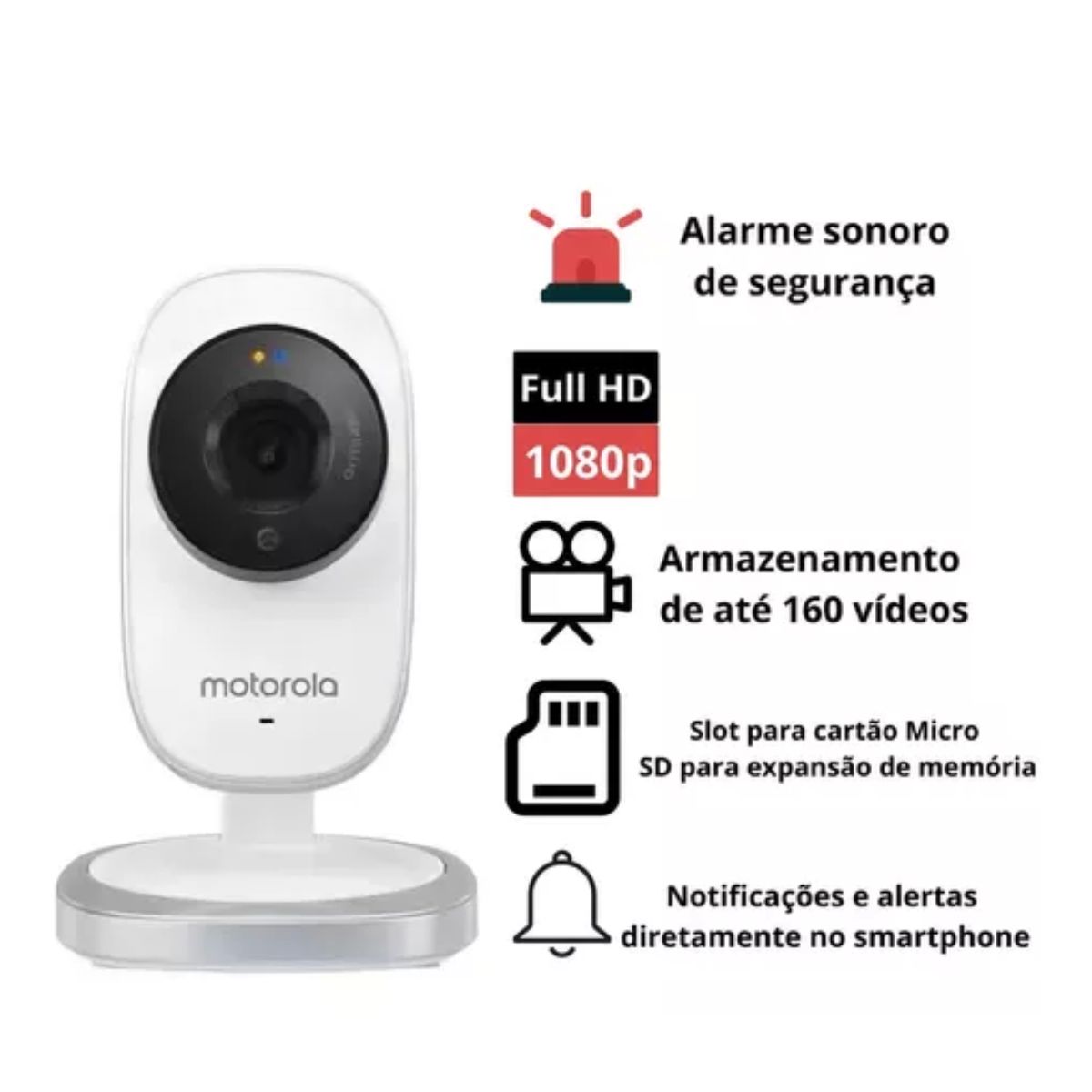 Camera De Seguranca Wi-fi Mdy2000 - Motorola Cor Branco - Imagem 5
