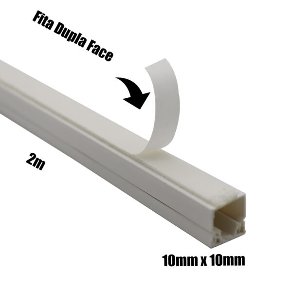 Canaleta sistema 10x10x2000mm C/ Fita Dupla Face - Image 3