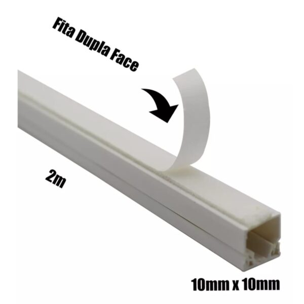 Canaleta sistema 10x10x2000mm C/ Fita Dupla Face - Image 7