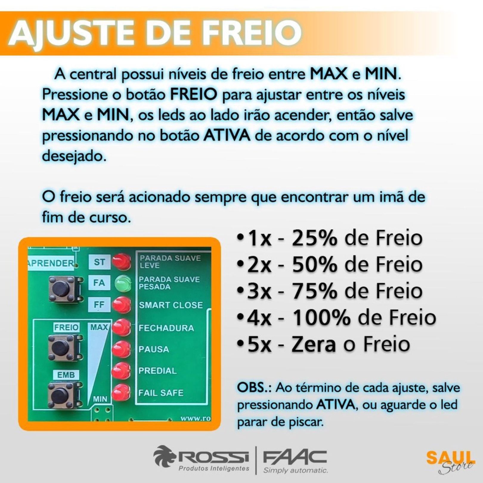 CENTRAL DE COMANDO PARA PORTÃO DESLIZANTE ROSSI WKXH90 - Imagem 5