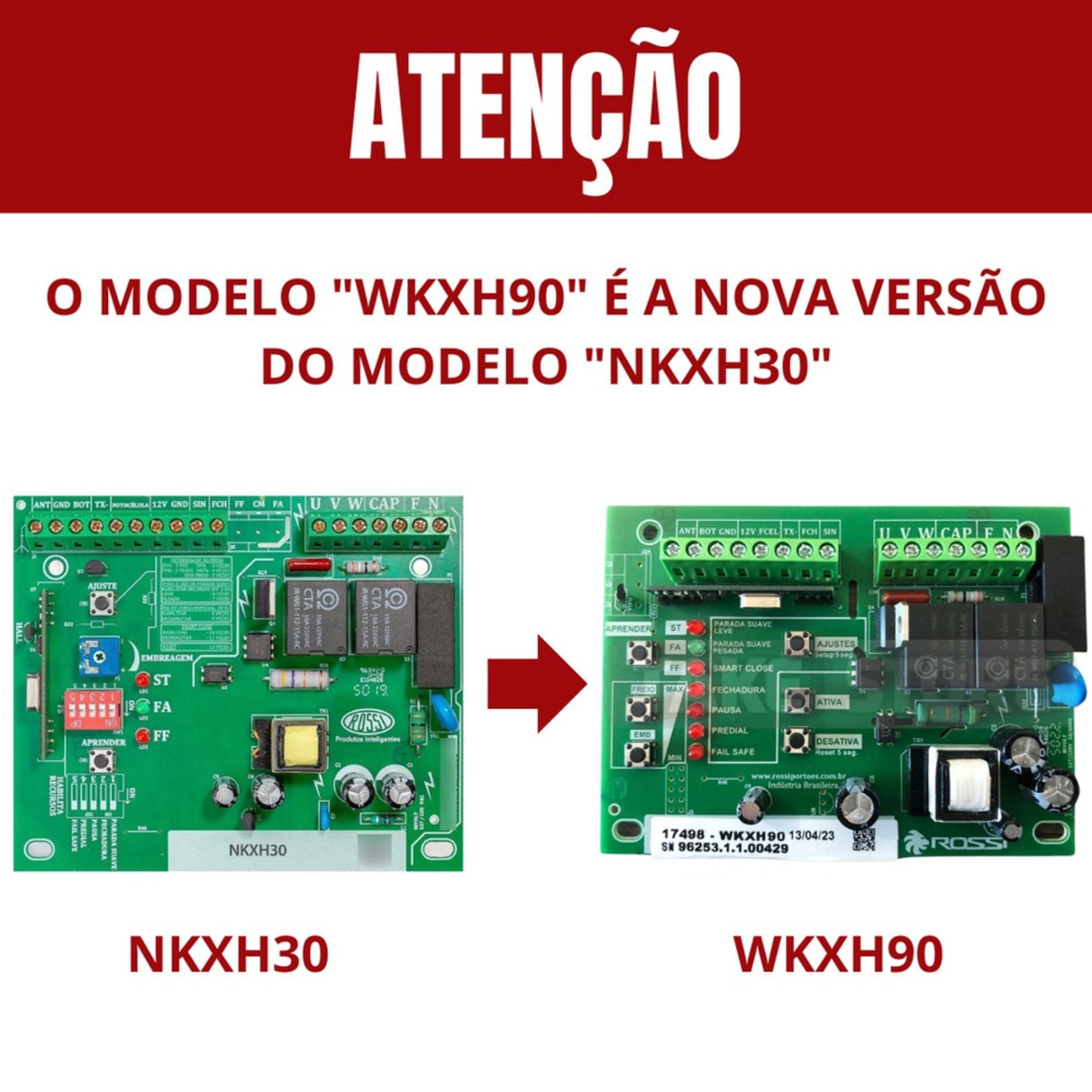 CENTRAL DE COMANDO PARA PORTÃO DESLIZANTE ROSSI WKXH90 - Imagem 7