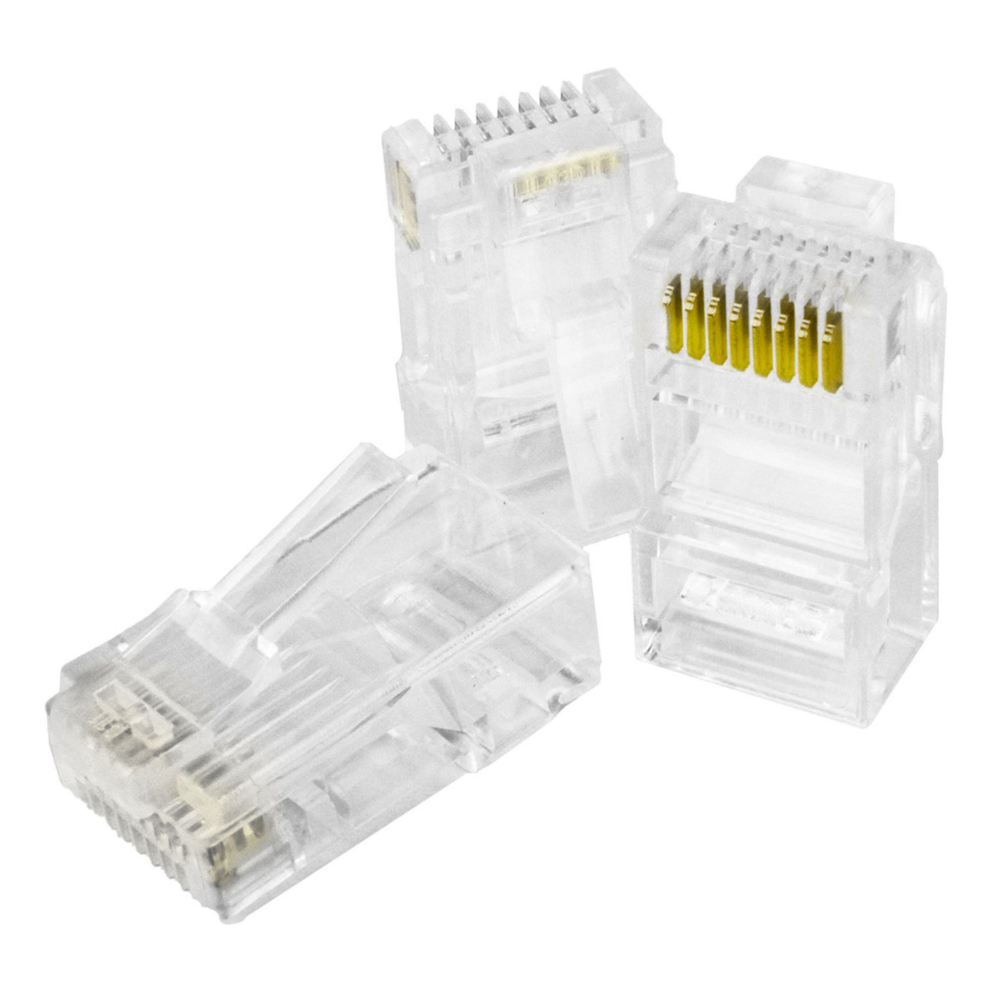 Conector RJ45 Macho Cat5e Para Cabo De Rede Vazado - Imagem 5