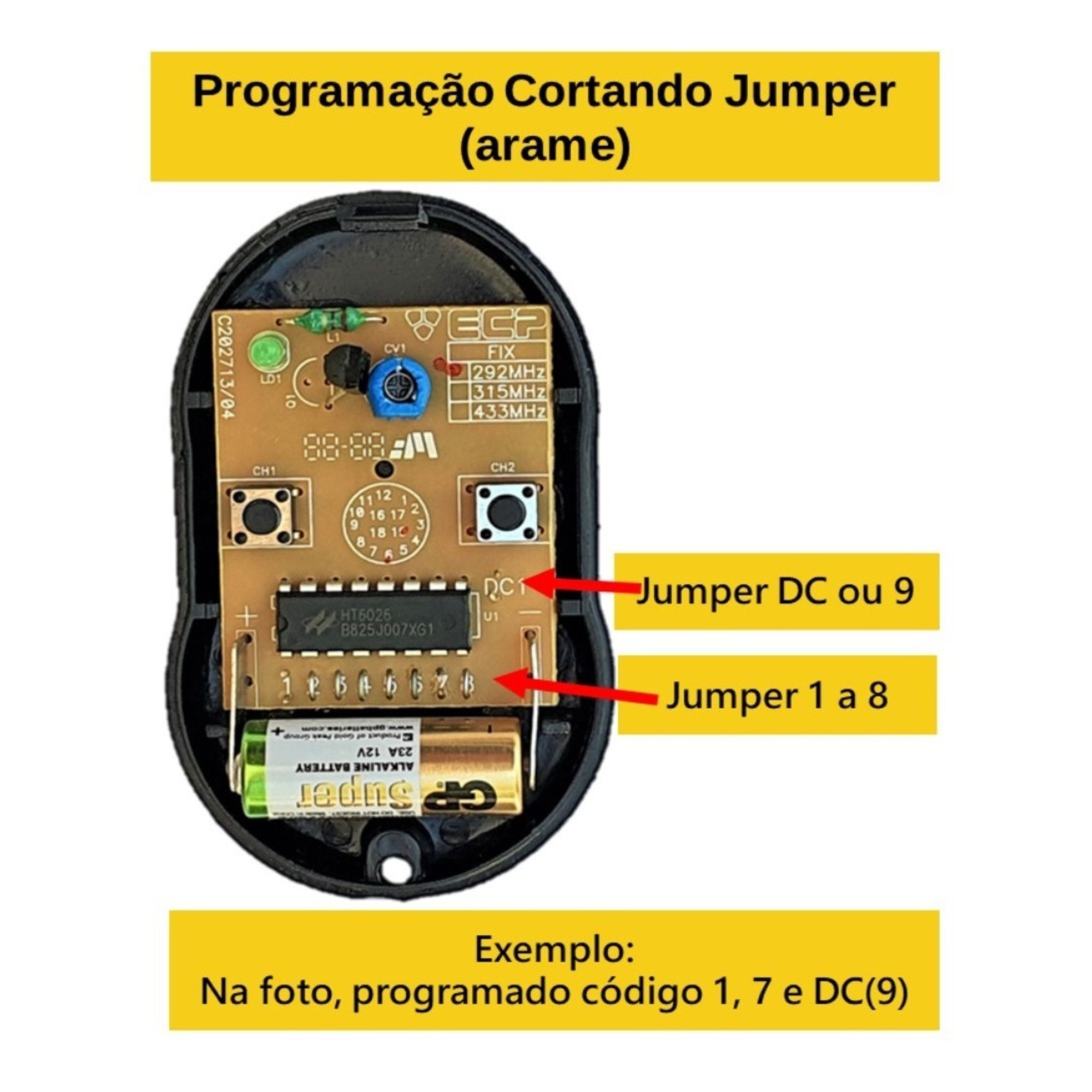 Controle Remoto 292 Mhz Codifica Cortando Jumper PPA Garen E Outros Alard Fix ECP - Imagem 4