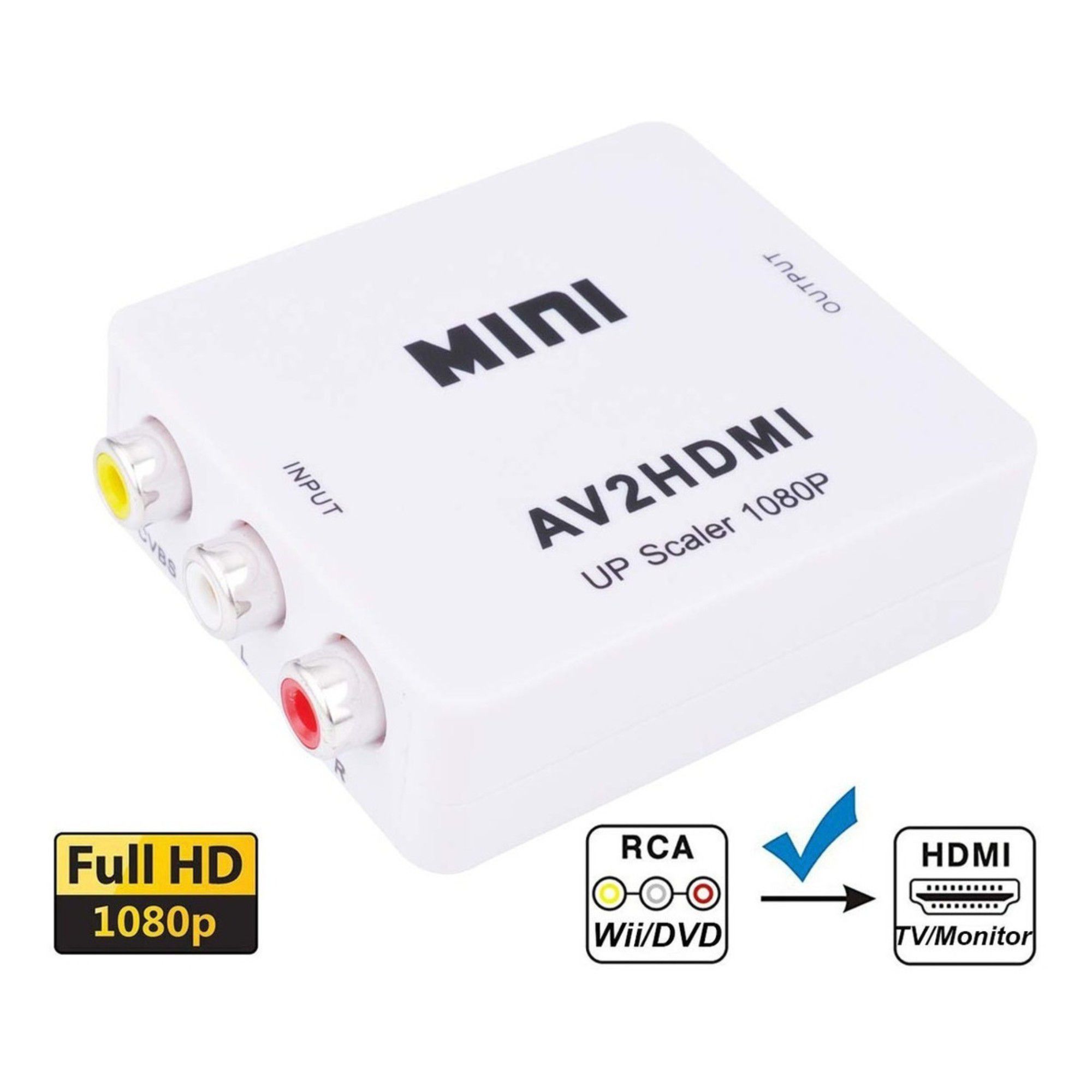 Adaptador Conversor Av Rca Para Hdmi Hardware Full Hd 1080p - Imagem 4