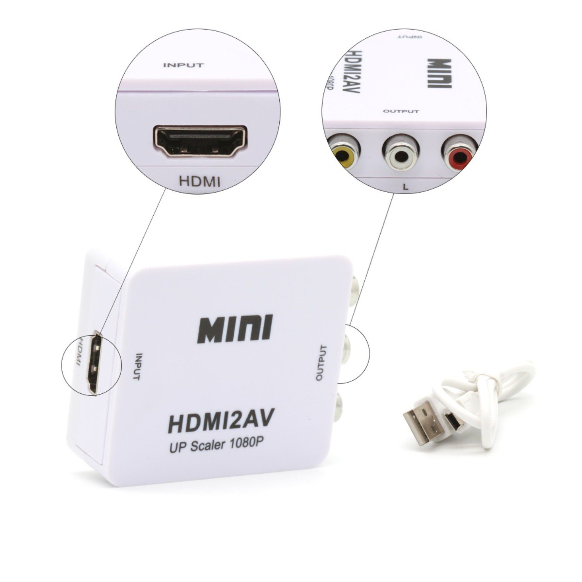 Adaptador Conversor HDMI P/ AV (RCA) 1080p Full HD HDMI2AV - Imagem 4