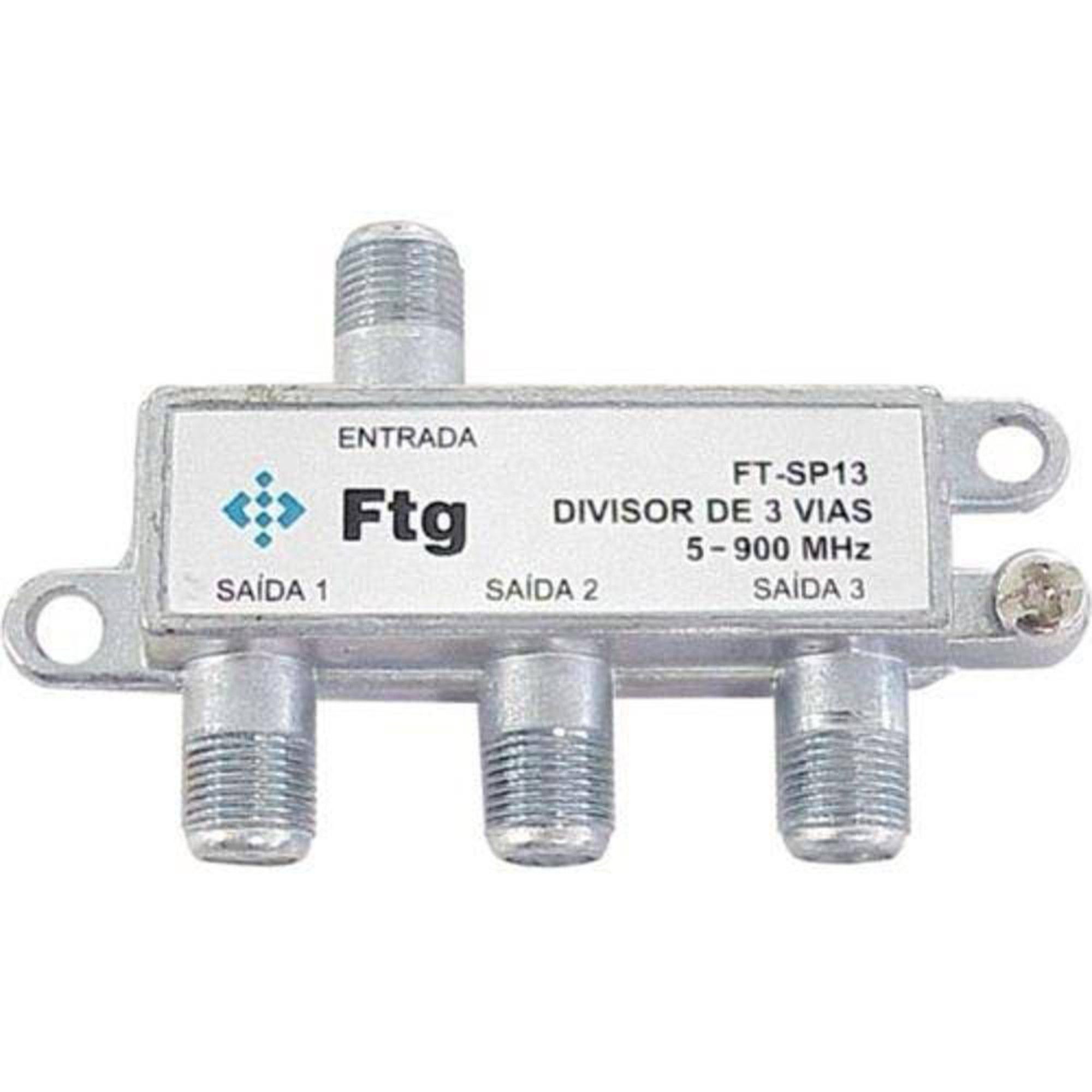 Divisor De Antena 1 X 3 5.100MHz Para Cabo Coaxial C/ 2 Unidades