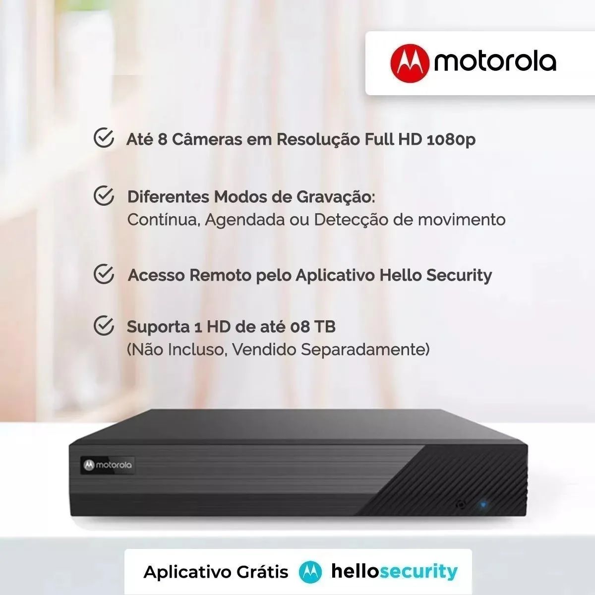 DVR Stand Alone 8 Canais Full HD 1080p MTD081F0013 Motorola - Imagem 5