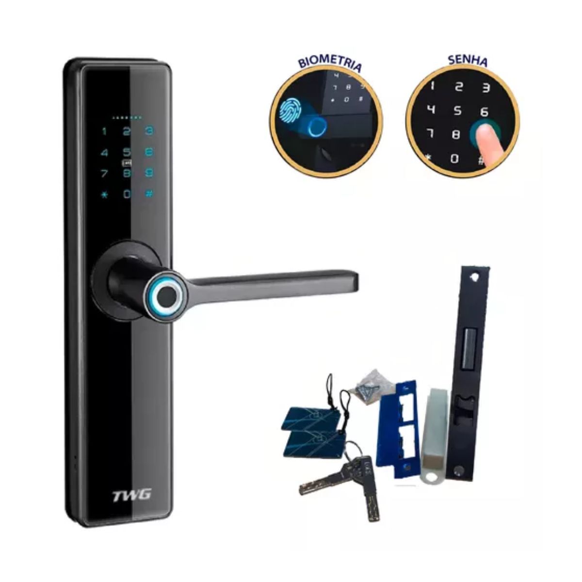 Fechadura Eletrônica Tw-4020 Fe - Biometria, Senha E Chave - Imagem 3