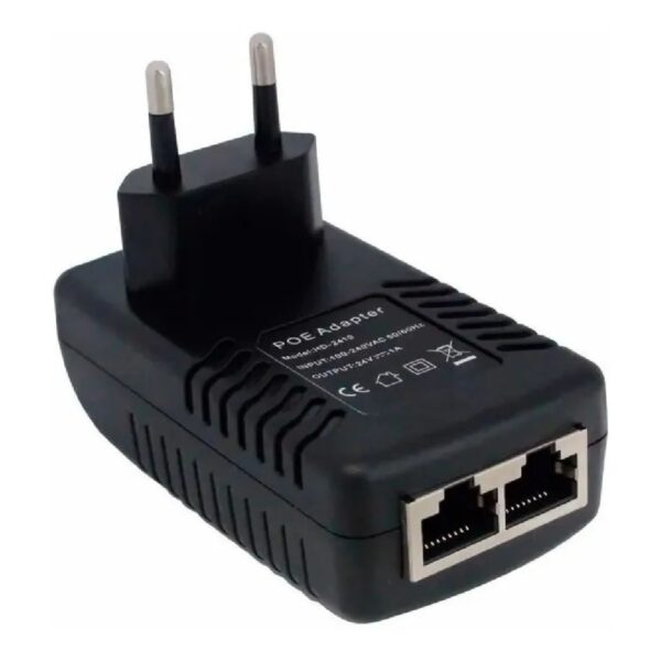 Fonte Injetor Poe Fast 48v 0,5A 500mA Para CFTV Roteador Acess Point - Imagem 2