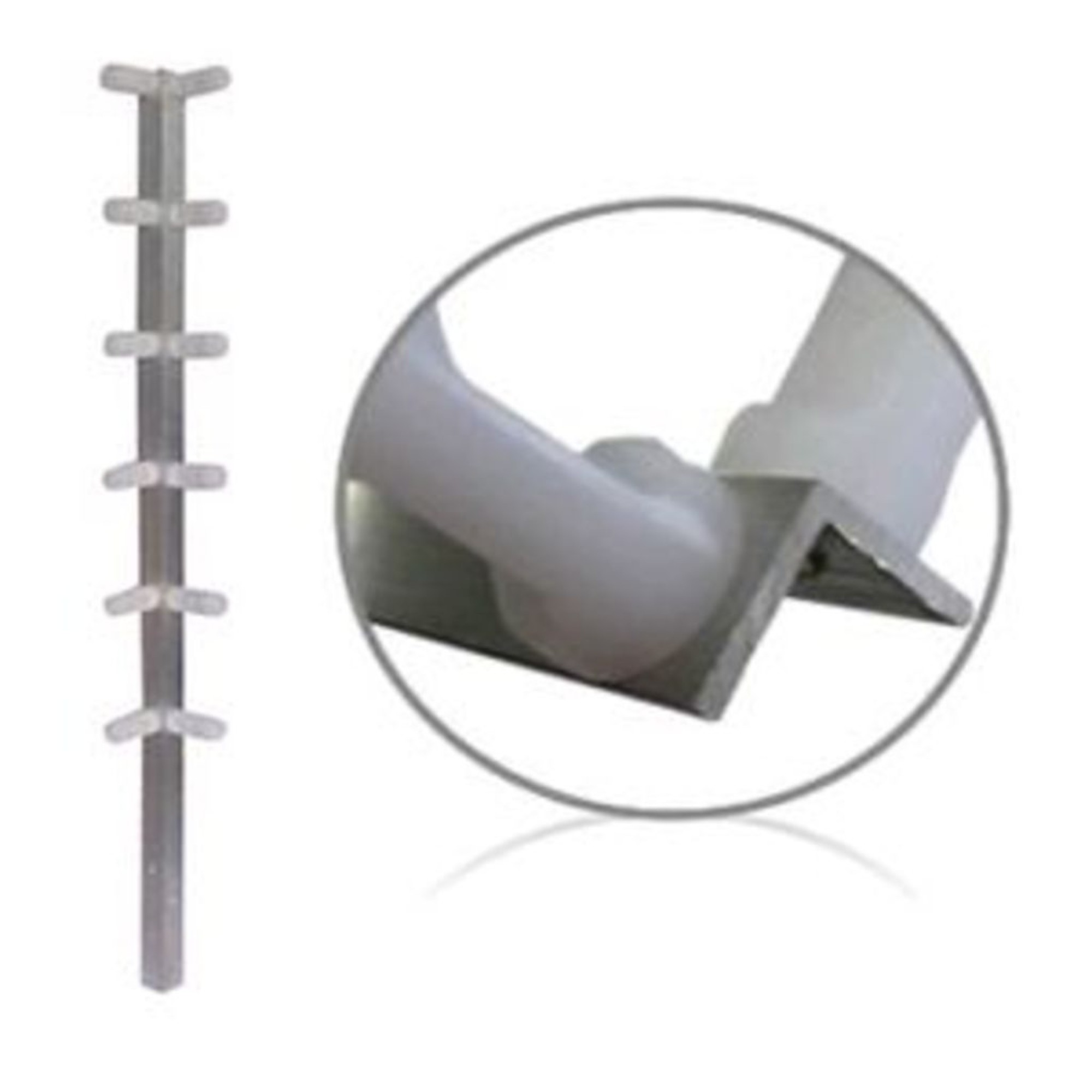 Haste Alumínio Cantoneira 75cm Canto Com 8 Isoladores - Imagem 2