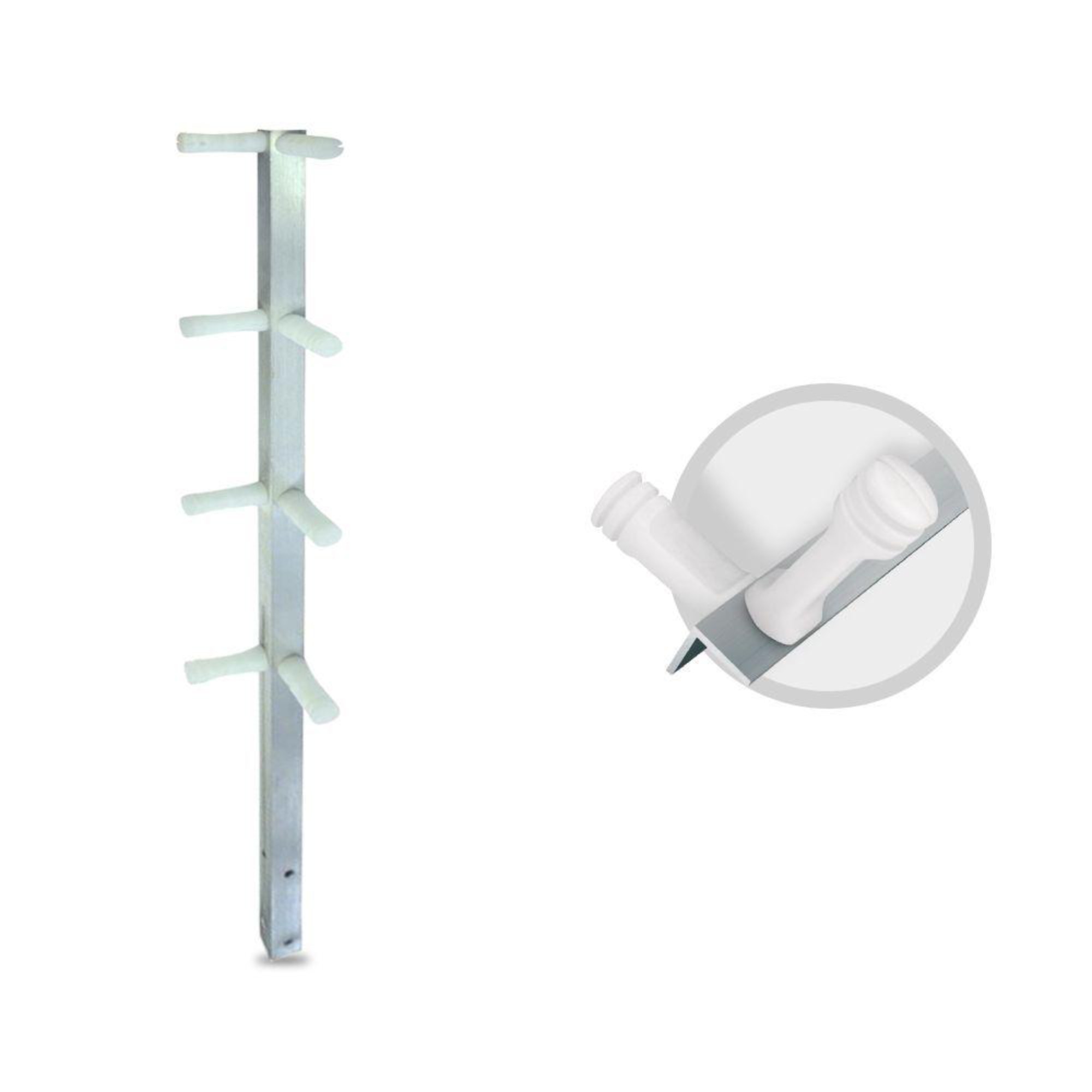 Haste Alumínio Cantoneira 75cm Canto Com 8 Isoladores - Imagem 4