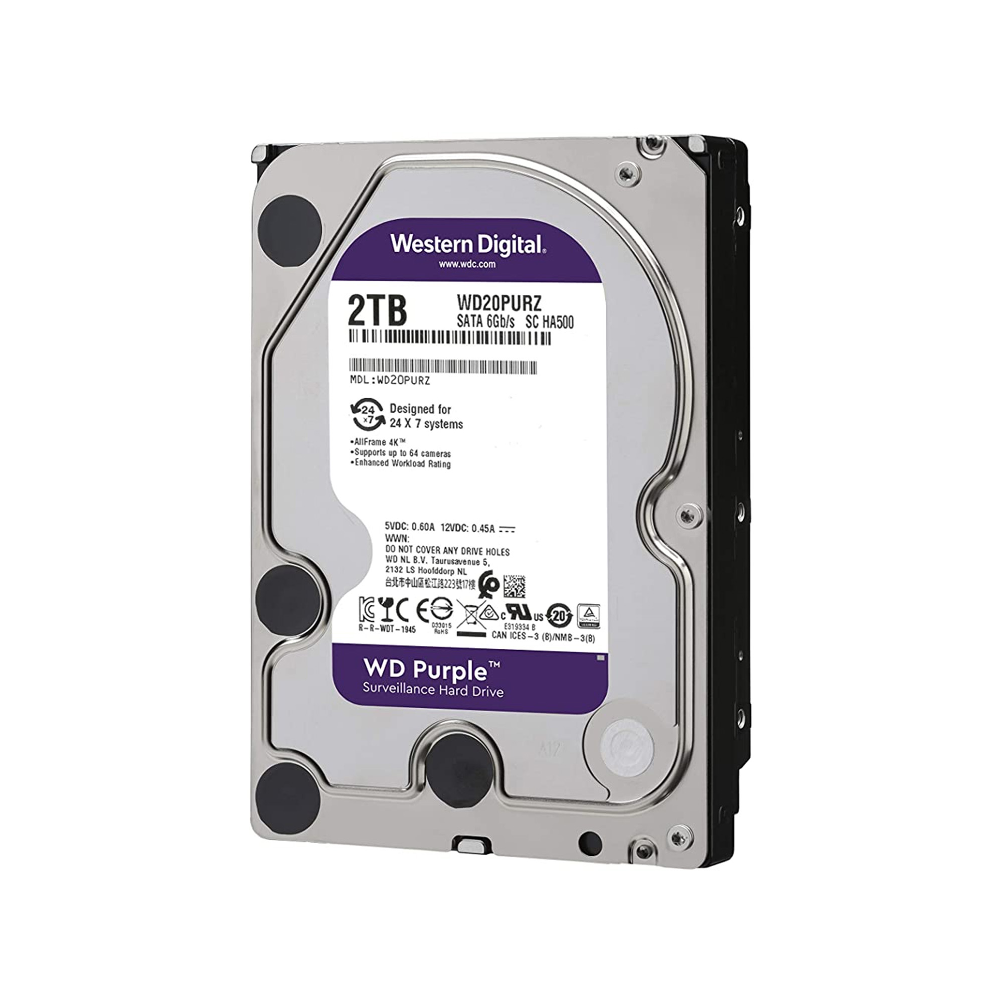 HD 2TB Interno 3.5″ SATA WD Purple Surveillance