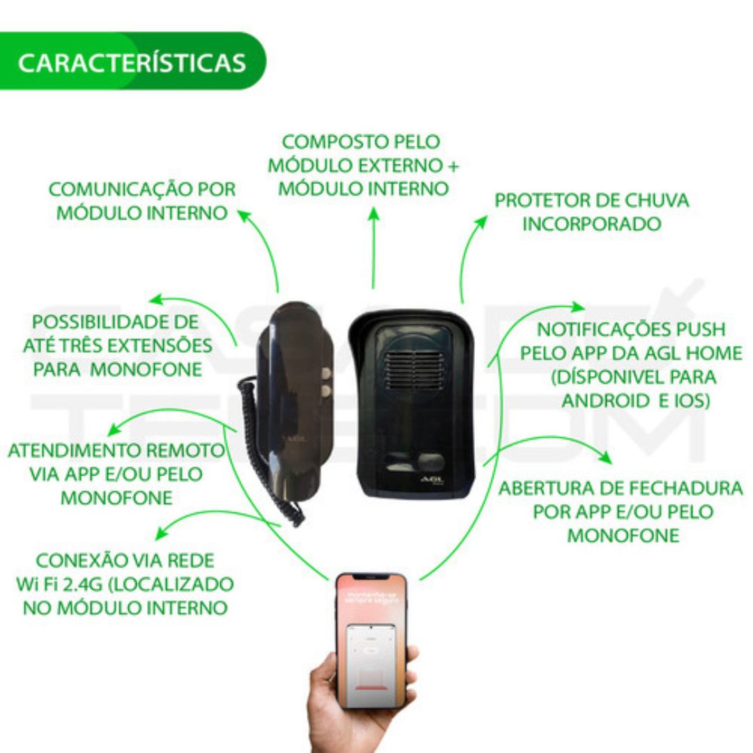 Interfone P10-x Wifi Agl Porteiro Eletrônico Residencial - Imagem 4