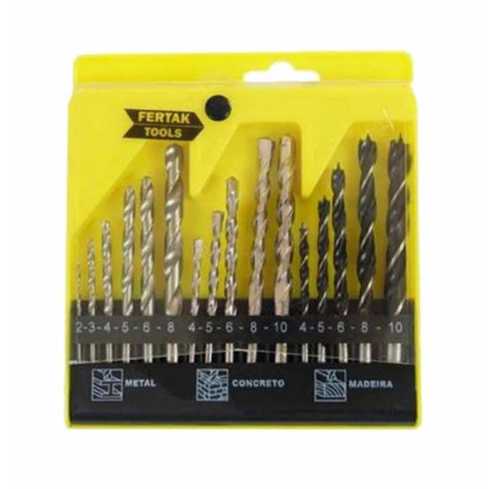 Jogo de Broca Madeira Concreto Metal 16 Peças - Imagem 2