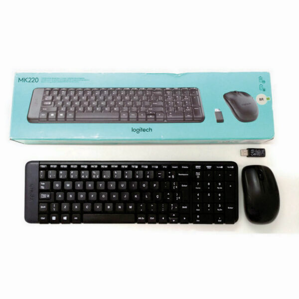 Kit de Teclado e Mouse Sem Fio MK220 Português Brasil Preto Logitech - Image 2