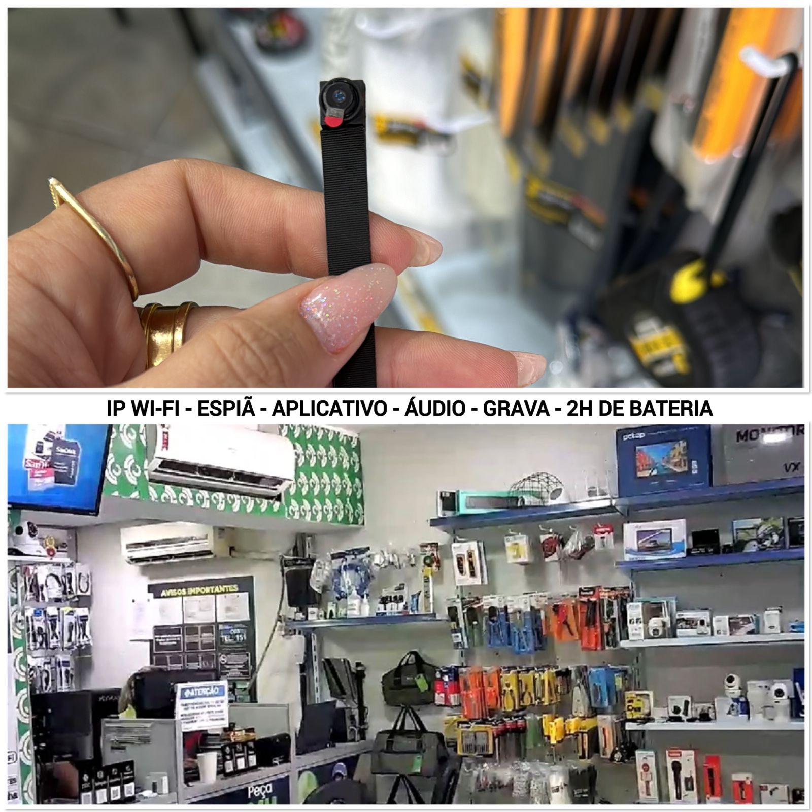 Mini Câmera Pinhole sem fio portátil Wi-fi com Bateria - Imagem 4