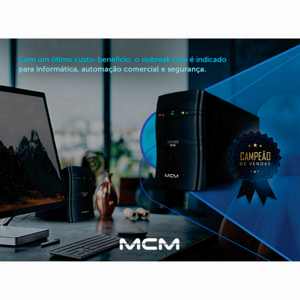 Nobreak MCM UPS One 600VA Trivolt 115/127/220Vca - Imagem 6