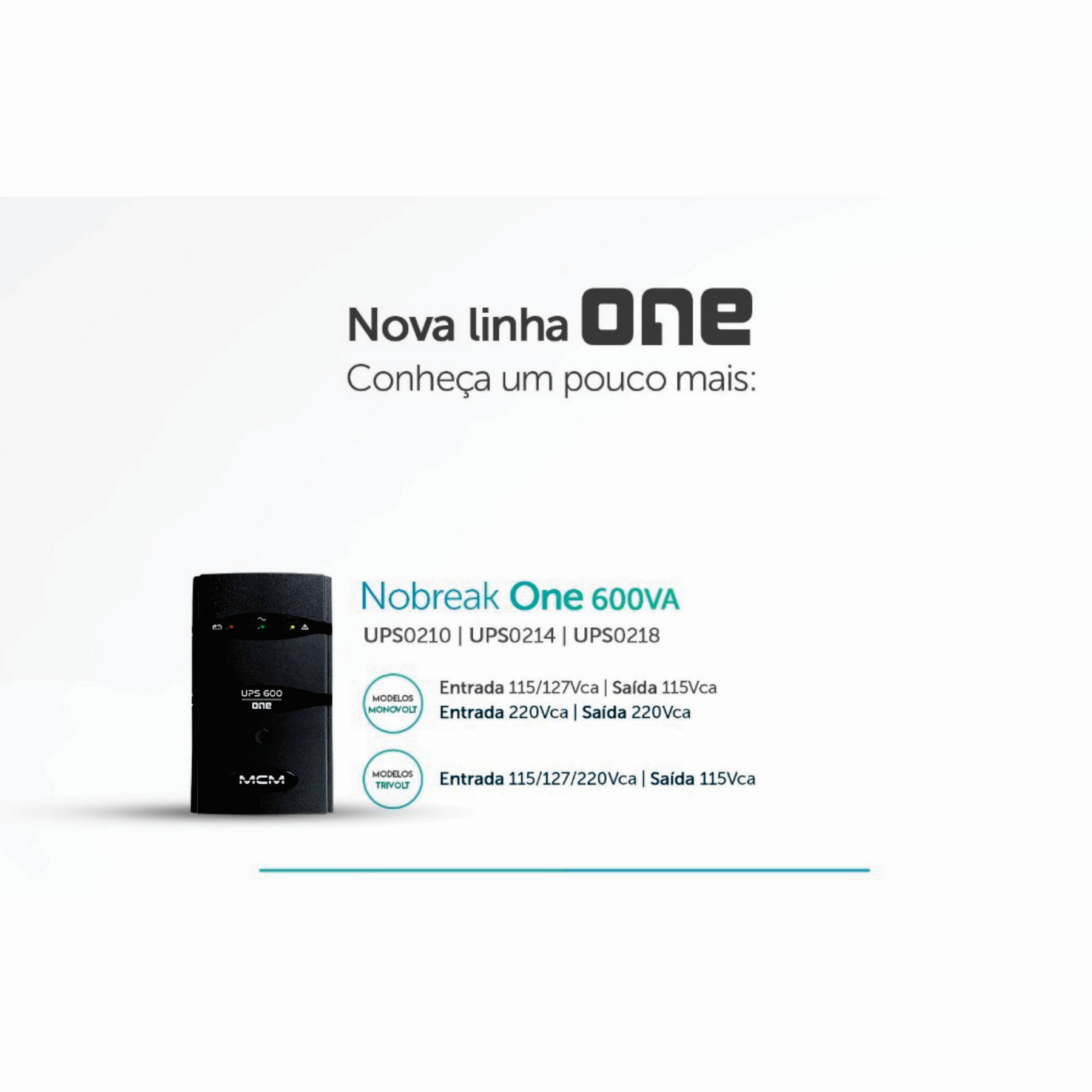 Nobreak MCM UPS One 600VA Trivolt 115/127/220Vca - Imagem 8