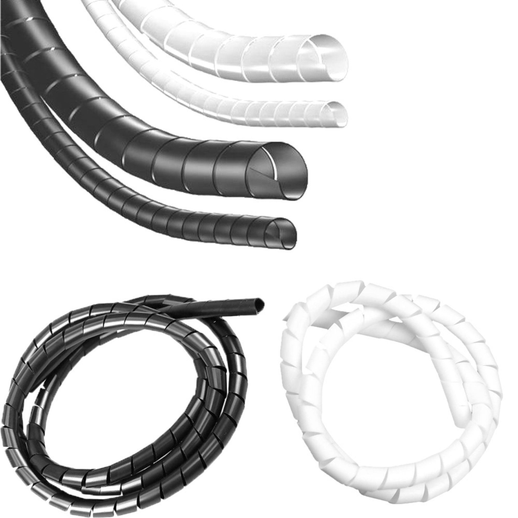 Organizador De Cabos Espiral Spiraduto 1/2 Branco 2 Metros - Imagem 3