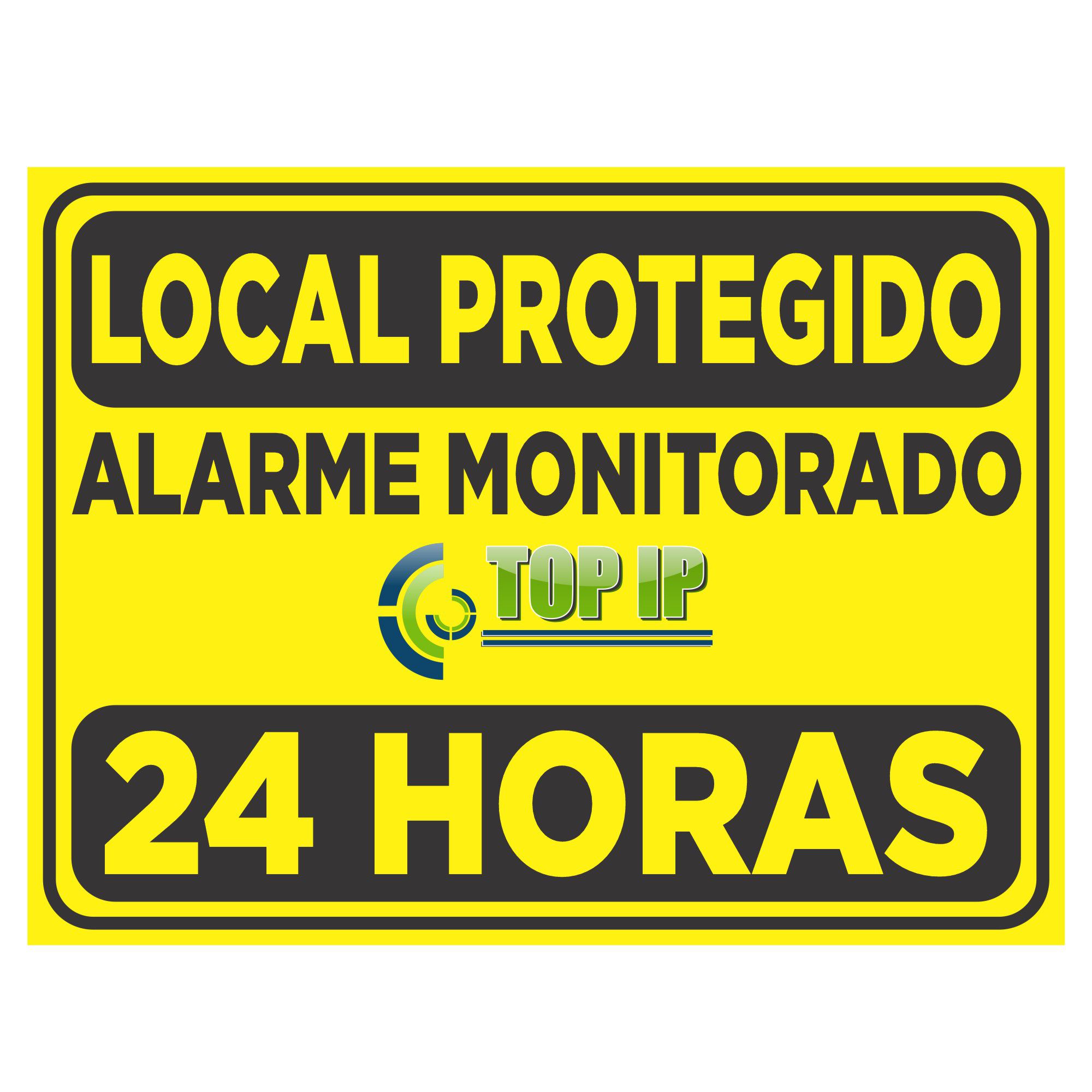 Placa De Advertência Alarme Monitorado Local Protegido C/ 2 Unidades