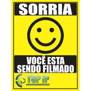 Placa De Advertência Sorria Smile Você Esta Sendo Filmado C/ 2 Unidades