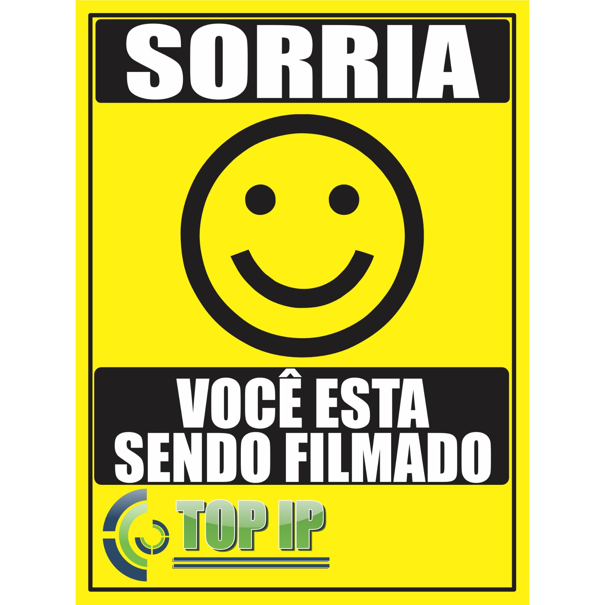 Placa De Advertência Sorria Smile Você Esta Sendo Filmado C/ 2 Unidades