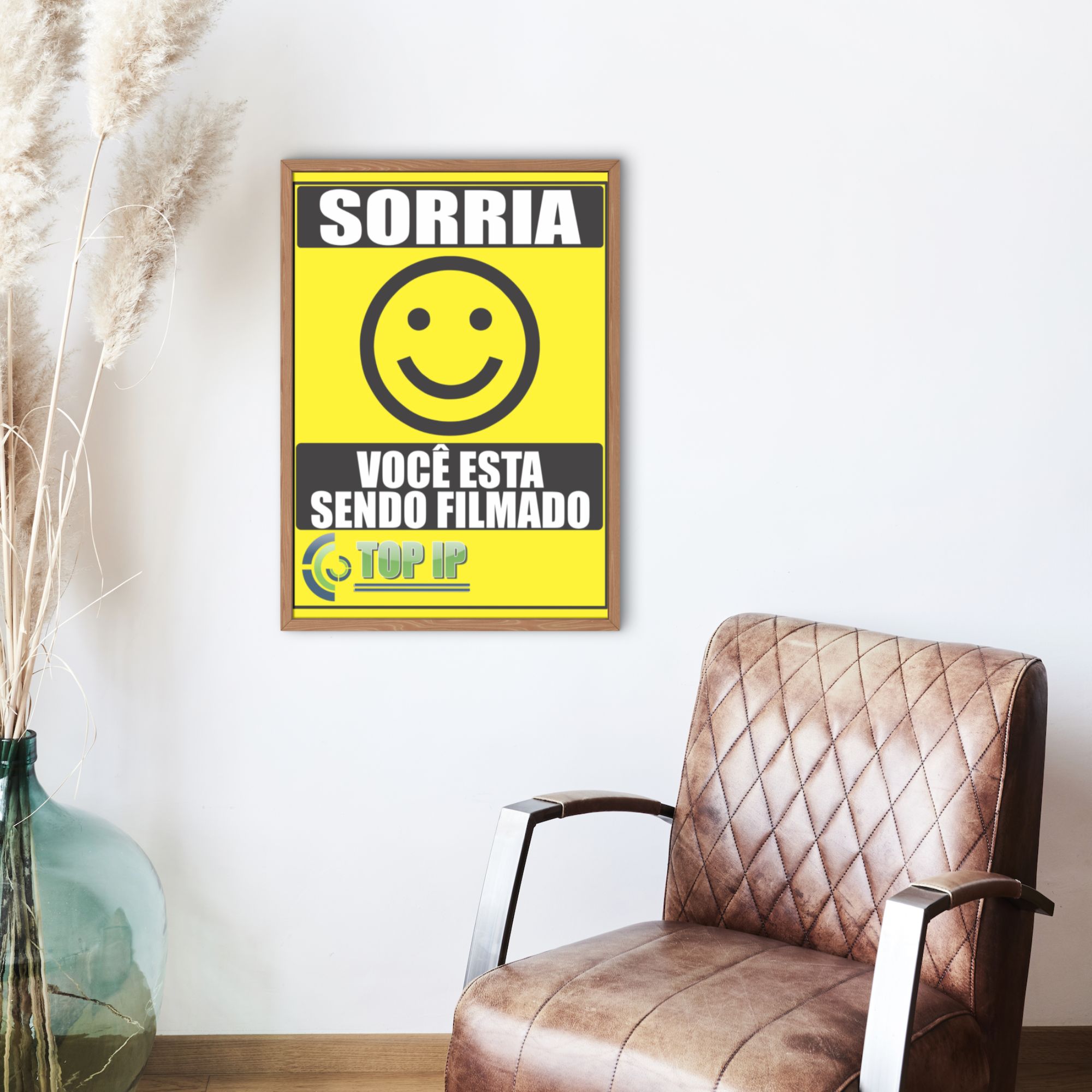 Placa De Advertência Sorria Smile Você Esta Sendo Filmado C/ 2 Unidades - Imagem 3