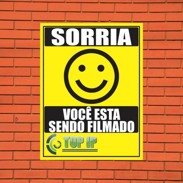 Placa De Advertência Sorria Smile Você Esta Sendo Filmado C/ 2 Unidades - Image 8