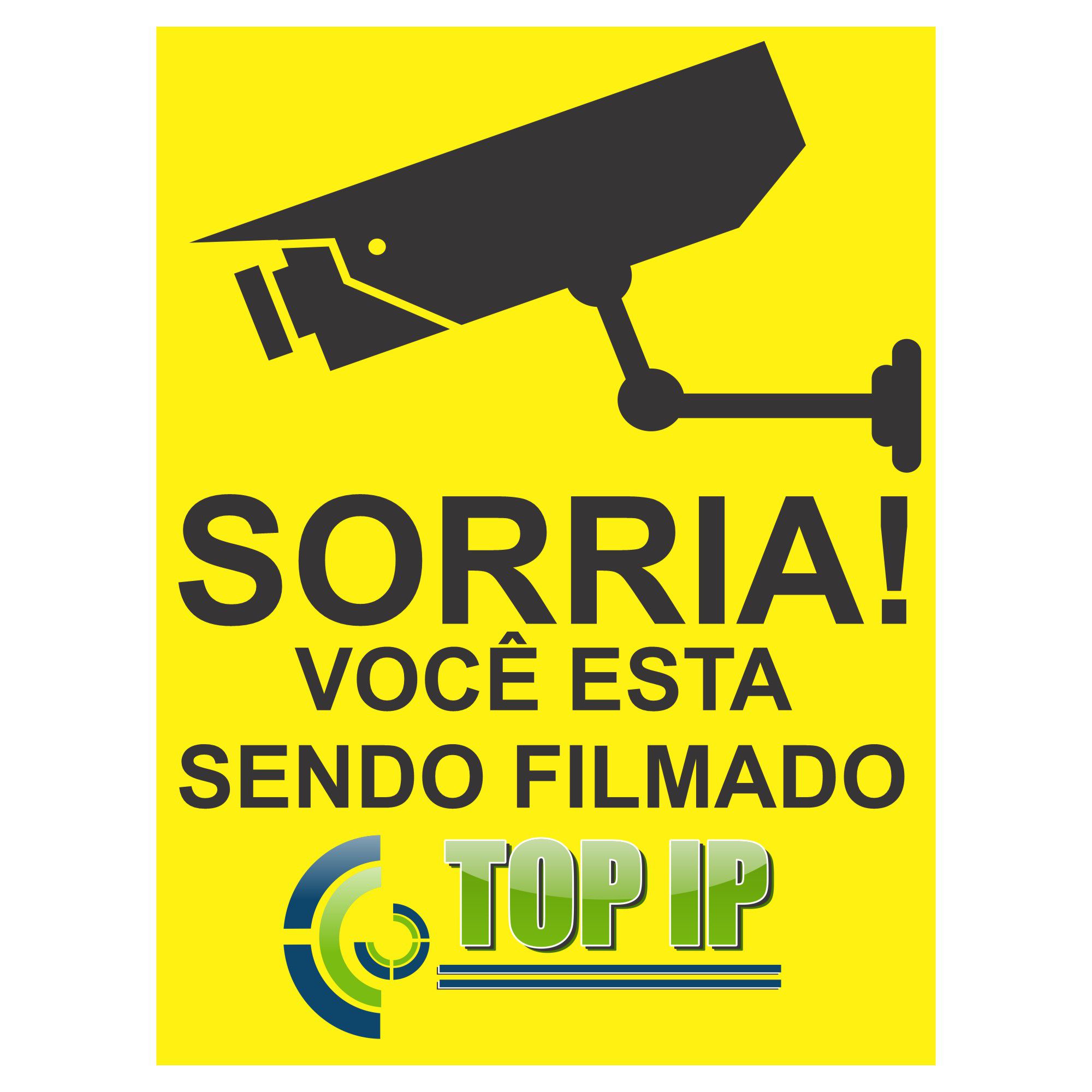 Placa De Advertência Sorria Você Esta Sendo Filmado C/ 2 Unidades - Imagem 2