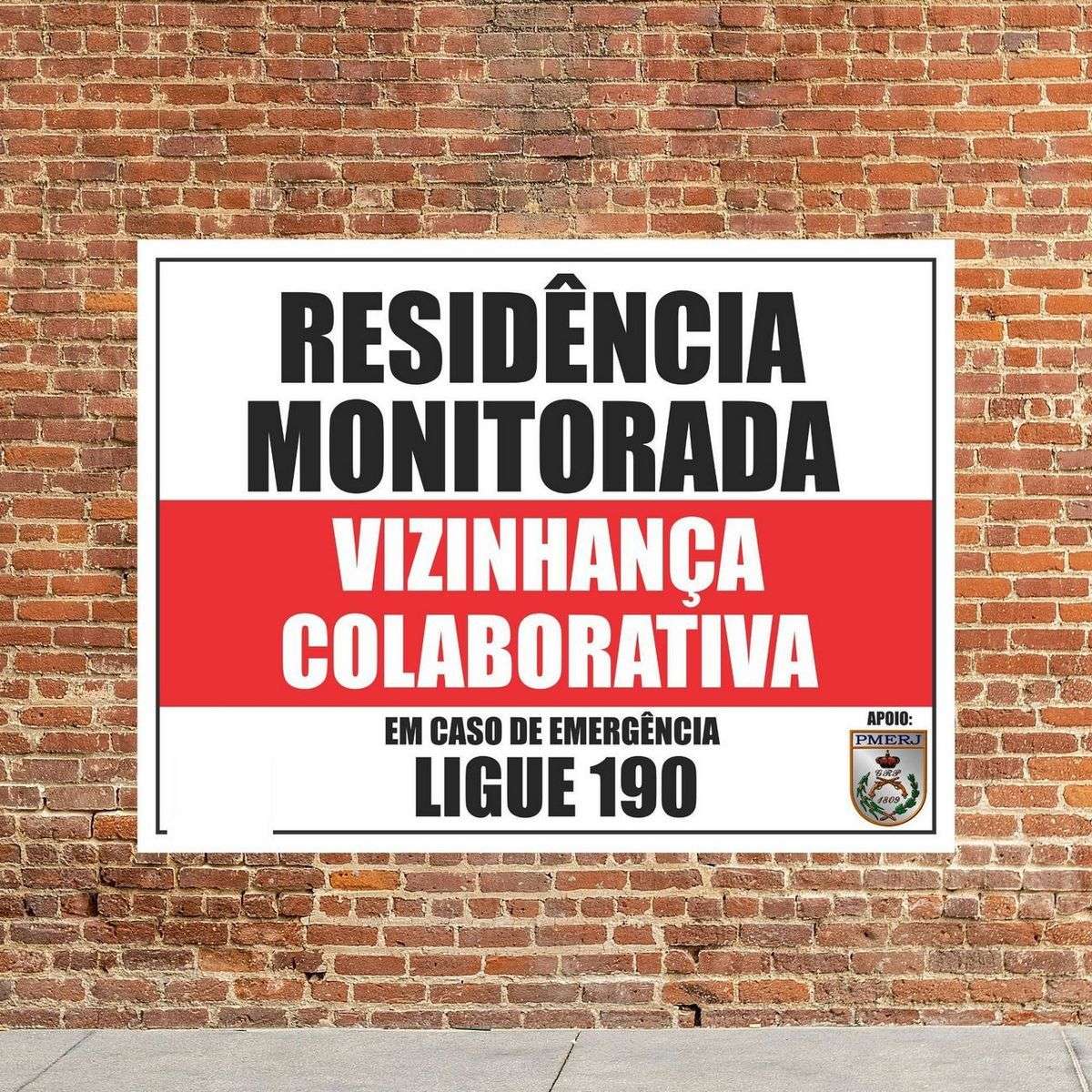 Placa De Advertência Vizinhança Colaborativa Aviso Policia C/ 2 Unidades - Imagem 6