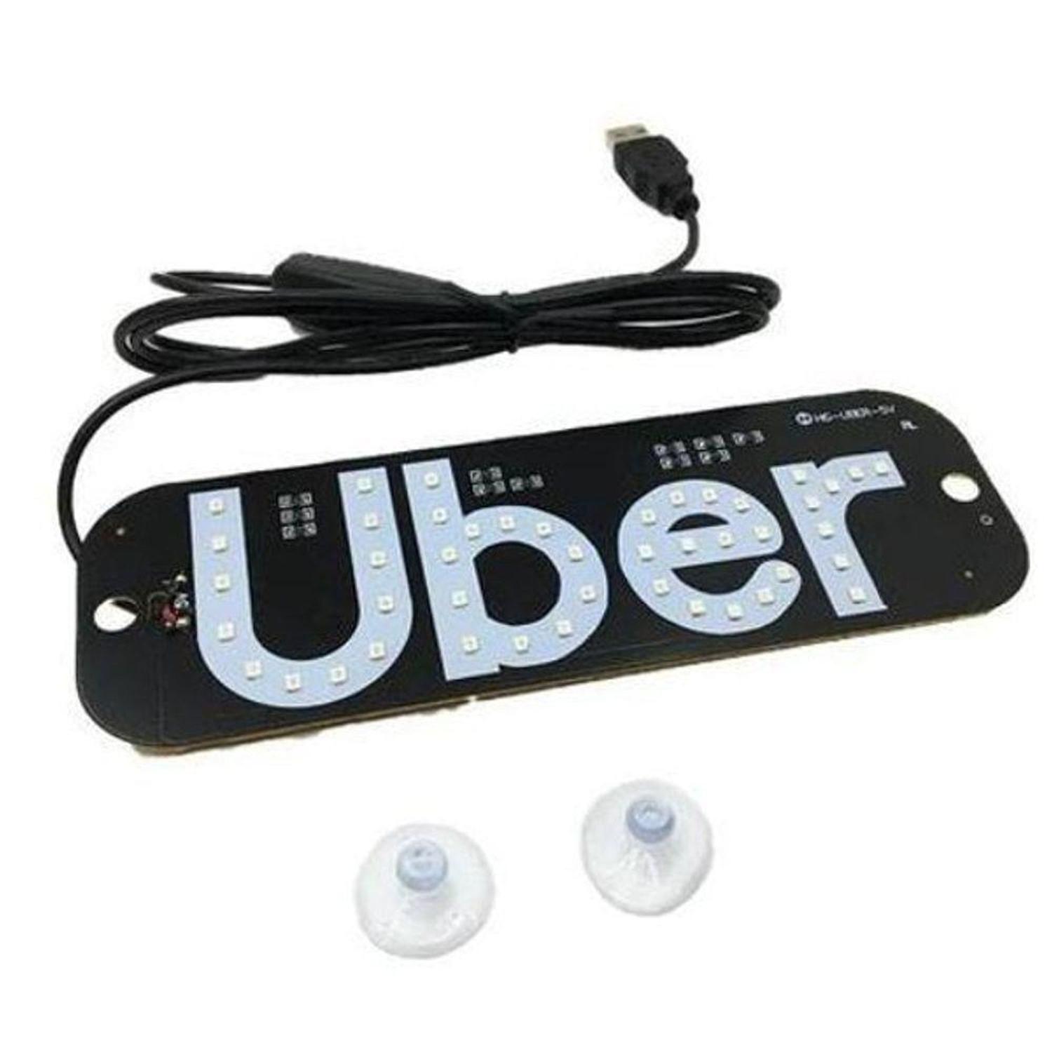 Placa Identificação Para Carro LED Branco Letreiro Motorista De Aplicativo Com Ventosa - Imagem 3