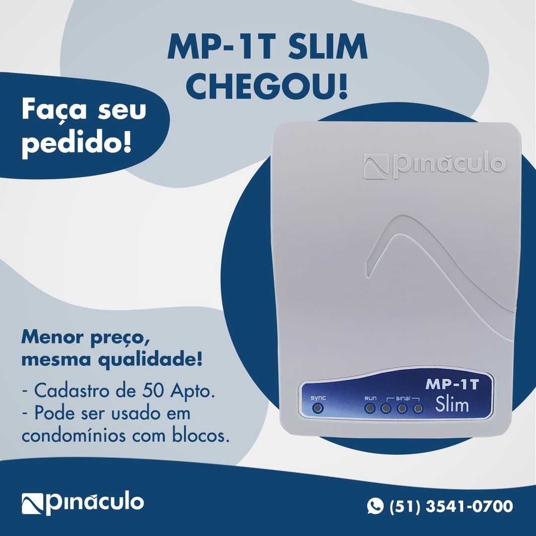 Porteiro Interfone Sem Fio Via Celular Central MP-1T Slim Ate 50 Apartamentos Pináculo - Imagem 5