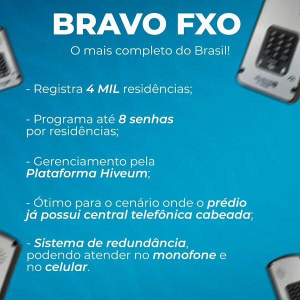 Porteiro Interfone Sem Fio Via Celular Painel Bravo FXO Ate 4000 Apartamentos Pináculo - Imagem 3