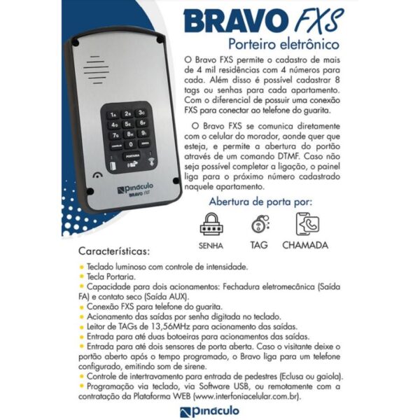 Porteiro Interfone Sem Fio Via Celular Painel Bravo FXS Ate 4000 Apartamentos Pináculo - Imagem 5